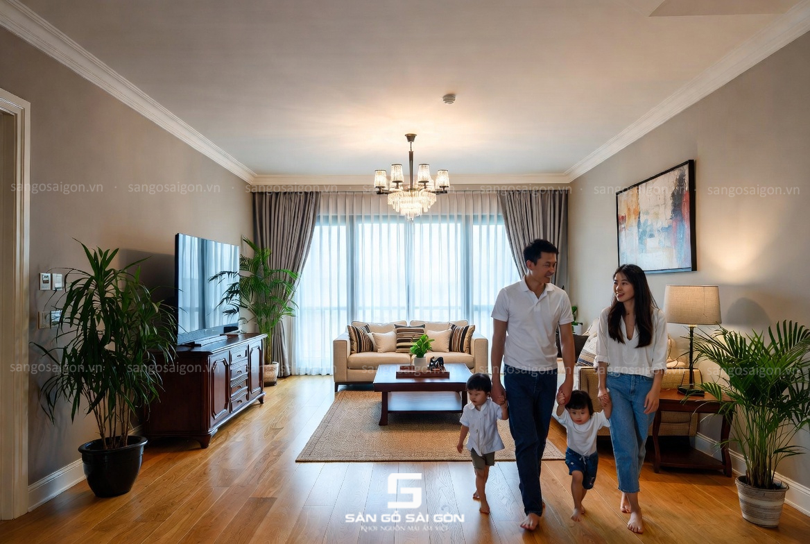 Sàn gỗ tự nhiên đàn hồi tốt, êm chân, bền mặt khi sử dụng đúng cách