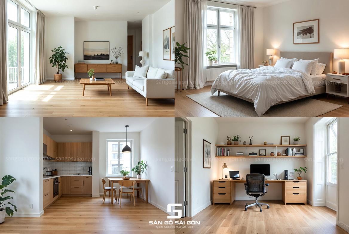 Nên lát sàn gỗ màu vàng nhạt cho không gian nào?